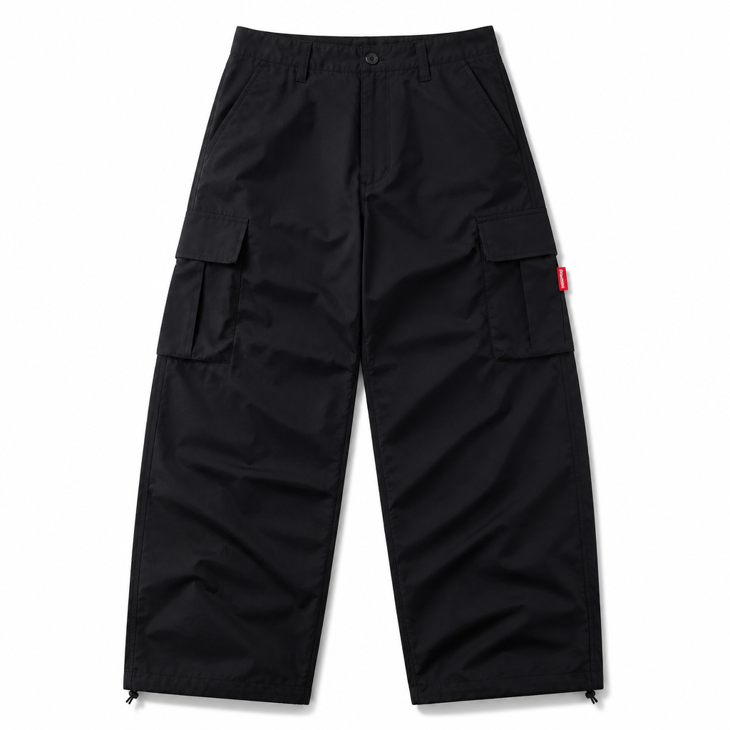 Reloaded Wide Cargo Pant — Black / Technical Twill