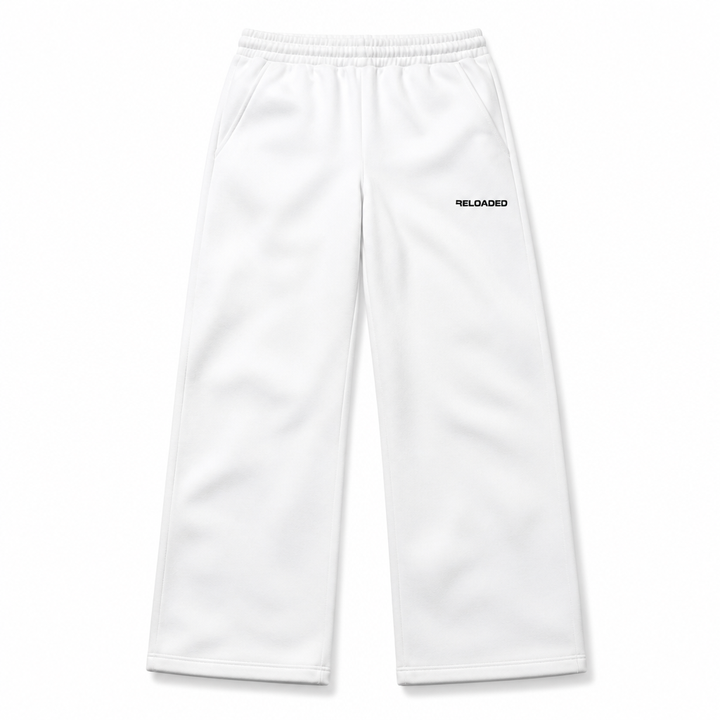 Reloaded Wide Sweatpant — White / 450 GSM Fleece